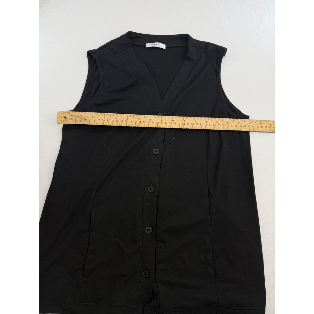 (2) Deyeek Women Post Surgical Recovery Top Black Drain Pockets Small Sleeveless - Picture 9 of 10